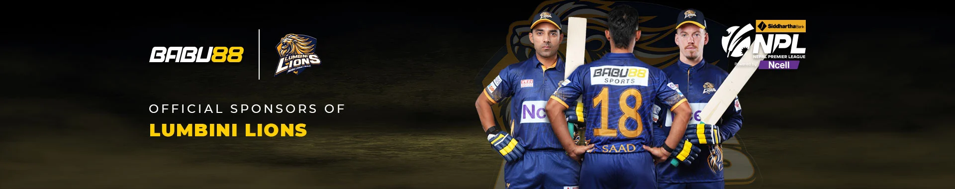 Babu88 Official Sponsors of Lumbini Lions